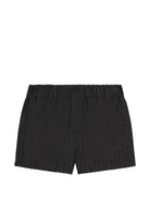 Shorts per neonato Dolce & Gabbana Kids neri con logo ricamato sul davanti L14Q05 LDD54 S9000 DOLCE & GABBANA KIDS 
