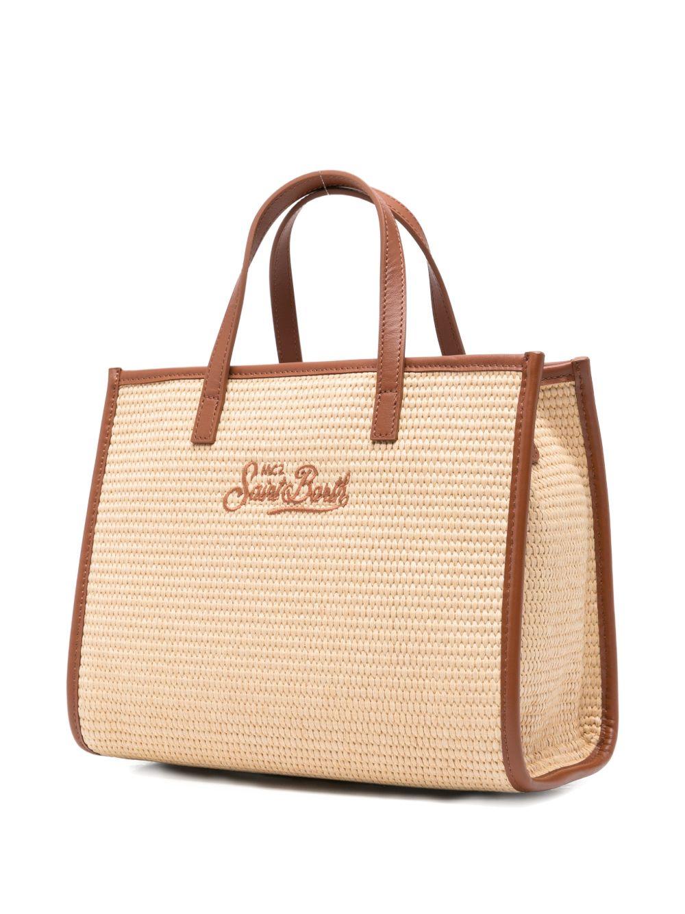 Borsa Vivian MC2 Saint Barth beige con logo ricamato sul davanti VVID001 00368L MC2 ST. BARTH KIDS 