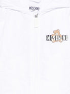 Giacca antipioggia per neonati Moschino Kids bianca con stampa Teddy Bear MUS033L3A39 10101 MOSCHINO KIDS 