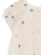 Abito per bambina Fendi Kids beige con ruches e logo JFB842 AEXX F1P2N FENDI KIDS 