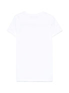 Abito con logo in rilievo per bambina Balmain Kids bianco con girocollo BW1B11 Z0082 100NE BALMAIN KIDS 