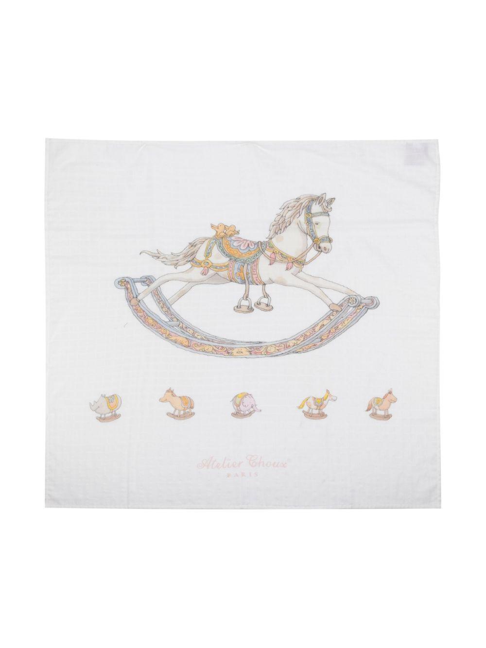 Coperta Rocking Horse per neonati Atelier Choux multicolore con stampa cavallo a dondolo CA-CQ-ROH O-U ATELIER CHOUX PARIS KIDS 
