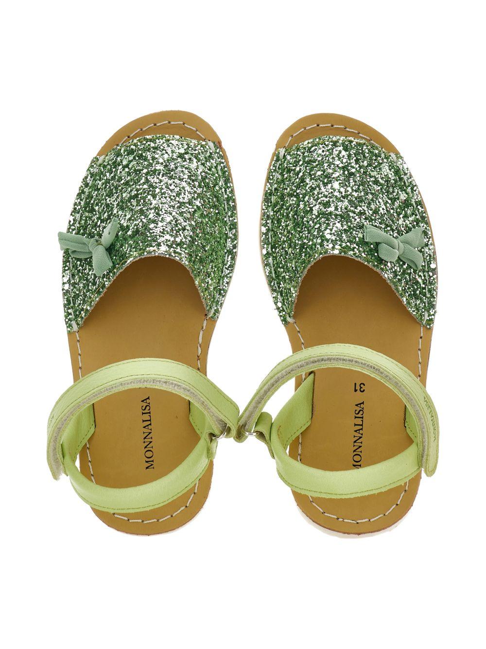 Sandali per bambina Monnalisa verdi con decorazione fiocco 87G003 7711 G020 MONNALISA KIDS 