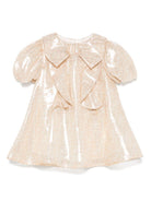 Abito per neonata Fendi Kids color oro con applicazione fiocco BFB548 ATRT F1P2N FENDI KIDS 