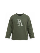 T-shirt per bambino Emporio Armani Kids verde con logo sul davanti EB001666 AF16162 U8114 EMPORIO ARMANI KIDS 