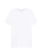 T-shirt per bambino Moschino Kids bianco con colletto stile polo HTM03YLFA09 10101 MOSCHINO KIDS 