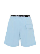 Costume da bagno per bambino Palm Angels Kids azzurro con logo in vita PBFD005S26FAB001 960 PALM ANGELS KIDS 