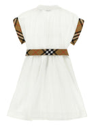 Abito per bambina Burberry Kids bianco con chiusura frontale con bottoni 8117162 A1464 BURBERRY KIDS 