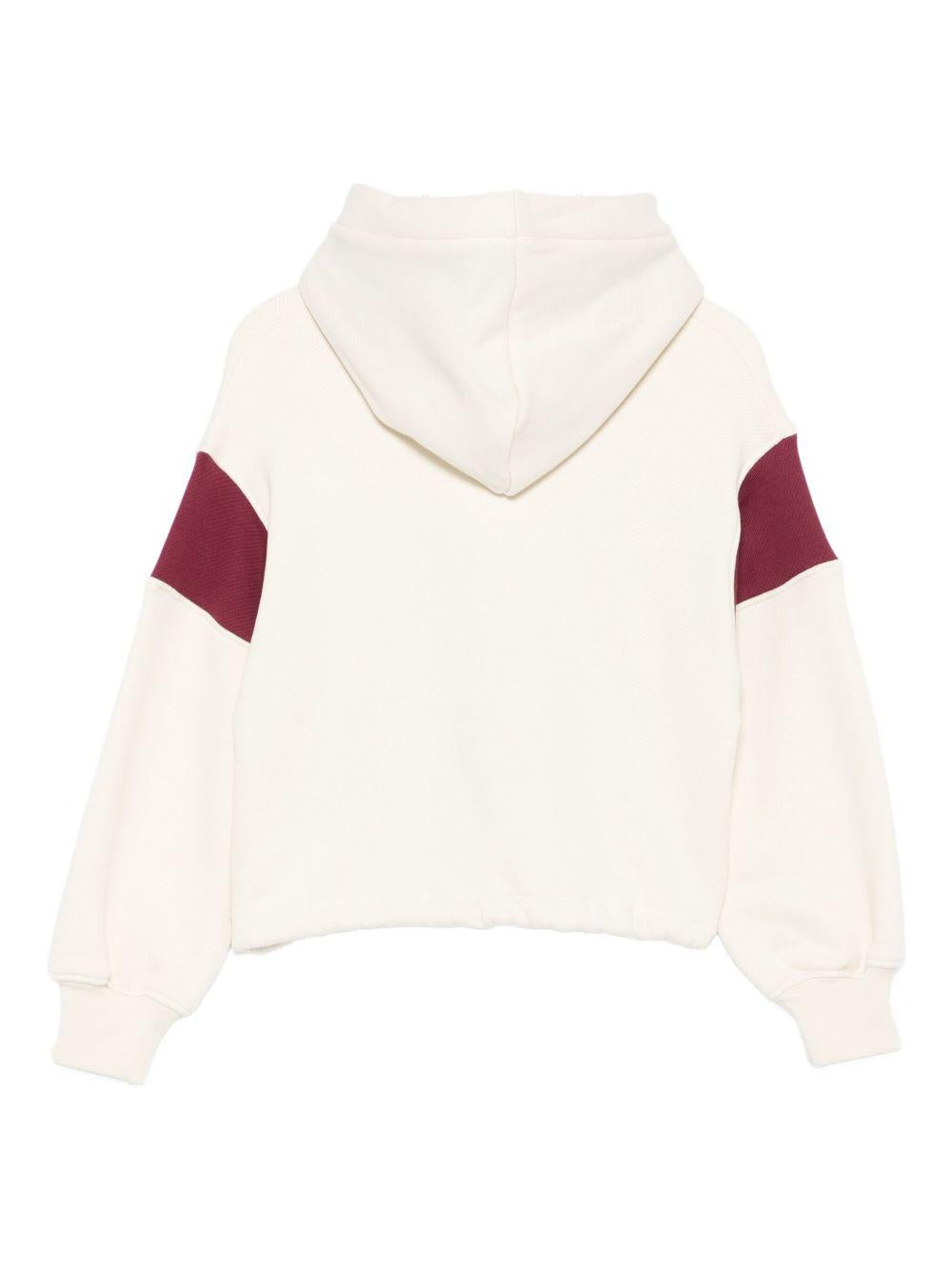 Felpa per bambina MSGM Kids bianca con cappuccio color block F5MSJGHS122 013 MSGM KIDS 