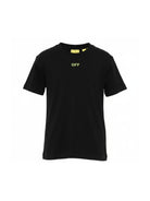T-shirt per bambino Off-White Kids nera con logo sul davanti 44BAA002S26J004 001 OFF WHITE KIDS 