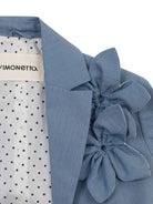 Blazer per bambina Simonetta blu con applicazione floreale SY2A34 G0212 645 SIMONETTA KIDS 