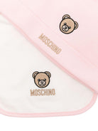 Set berretto e bavaglino per neonata Moschino Kids rosa con motivo Teddy Bear MUY08OLCA60 50209 MOSCHINO KIDS 