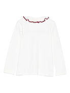 T-shirt per neonata Mariella Ferrari bianco con rifiniture bordeaux CM929MLNB 093B MARIELLA FERRARI 