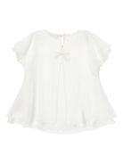 Blusa per bambina Monnalisa bianca con dettaglio fiocco posteriore 17G303 7113 0001 MONNALISA KIDS 