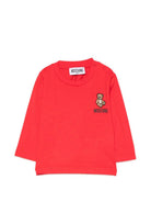 T-shirt per neonati Moschino Kids rosso con ricamo Teddy Bear MUO01DLAA10 50109 MOSCHINO KIDS 