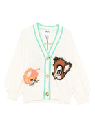 Cardigan per bambina Molo color crema ricamato con animali 2W25K304 5498 MOLO 
