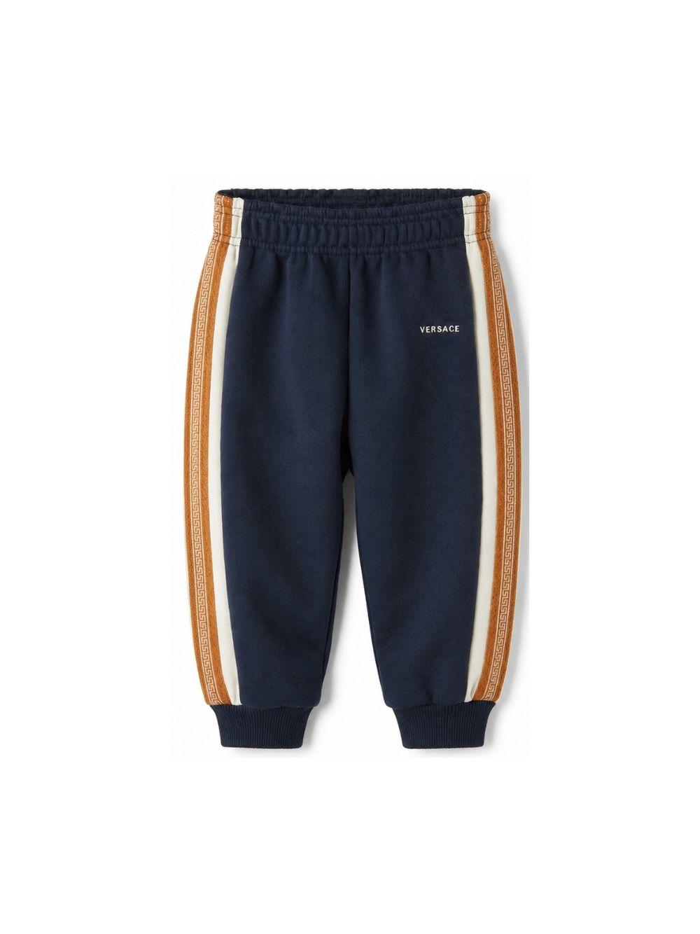 Pantaloni sportivi per neonato Versace Kids blu in jersey di cotone con logo 10251691A18120 6UG70 VERSACE KIDS 