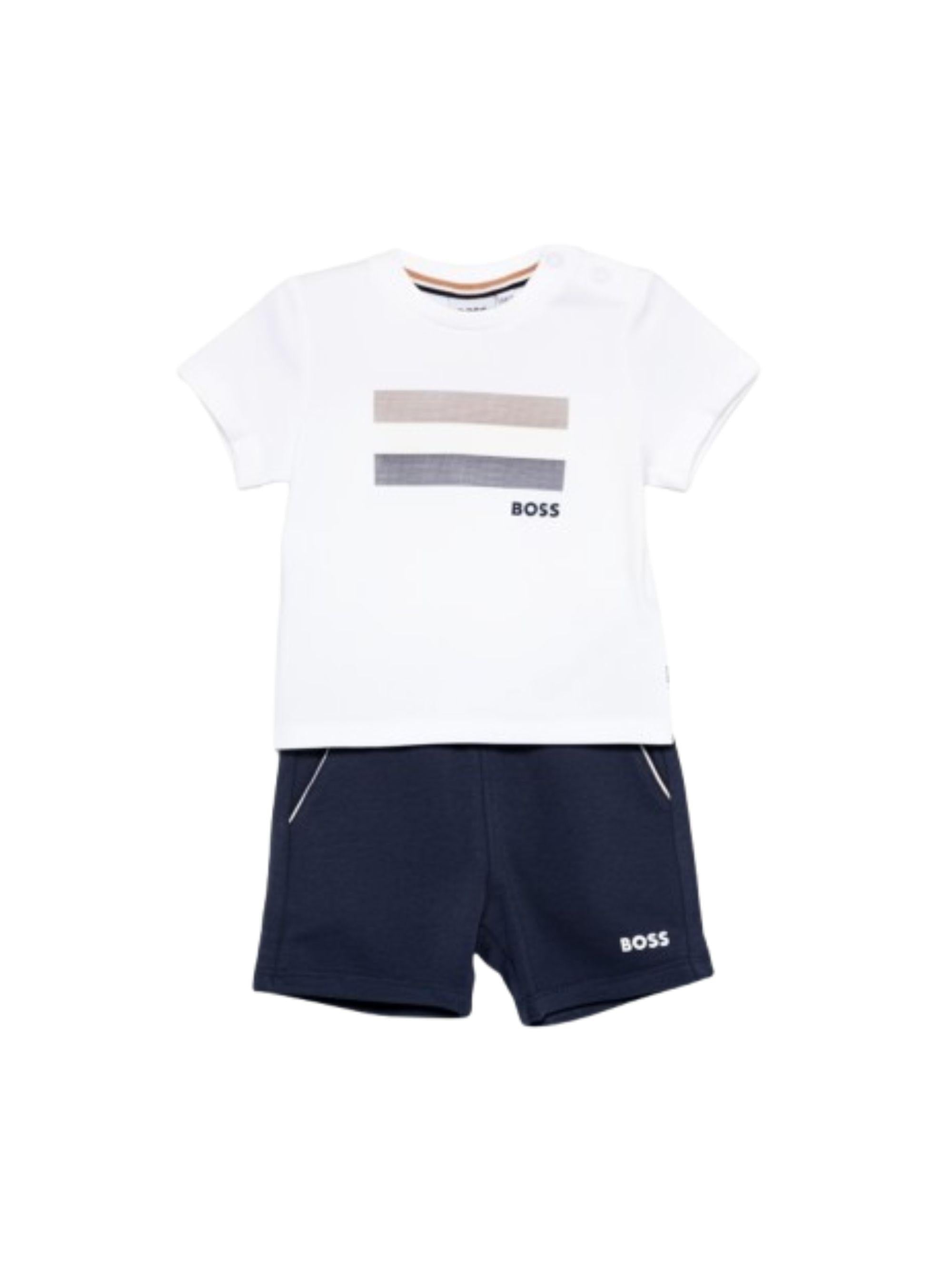 Completo per neonato Boss Kids bianco con stampa grafica J52847 849 BOSS KIDS 