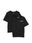 Set di due t-shirt per bambino Karl Lagerfeld Kids nero con logo sul petto Z31469 09B KARL LAGERFELD KIDS 