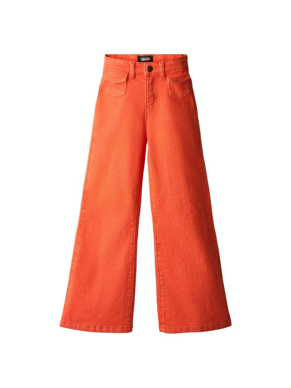 Pantaloni per bambina Molo Atla arancione con due tasche posteriori applicate 2S26I114 5641 MOLO KIDS 