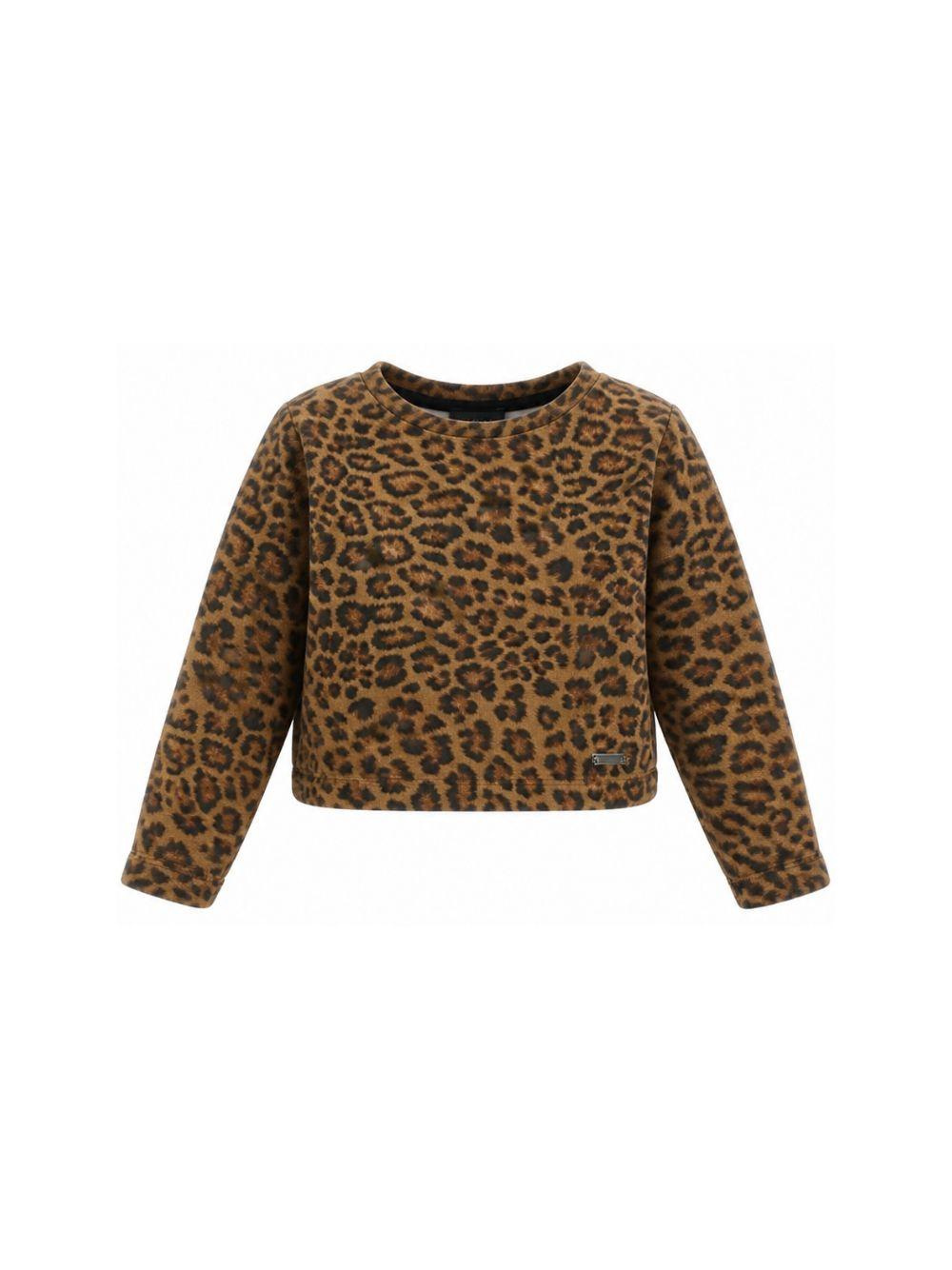 Maglia per bambina Monnalisa Kids marrone con stampa animalier 41H608 8624 0080 MONNALISA KIDS 