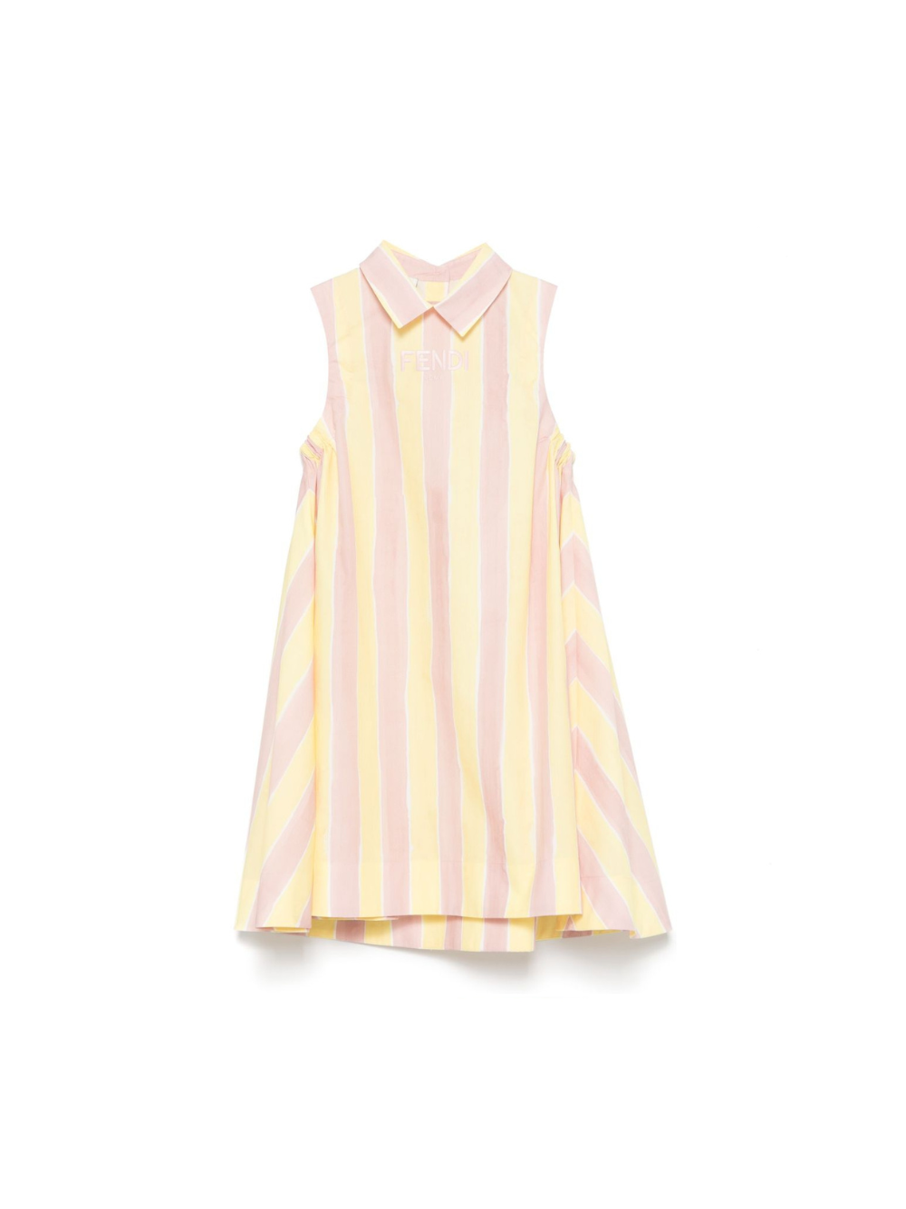Abito per bambina Fendi Kids giallo e rosa a righe verticali con design svasato JFB747 AS67 F1R0X FENDI KIDS 