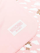 Coperta per neonata Moschino Kids rosa con stampa peluche a forma di nuvola all-over MRB00FLCA19 83696 MOSCHINO KIDS 