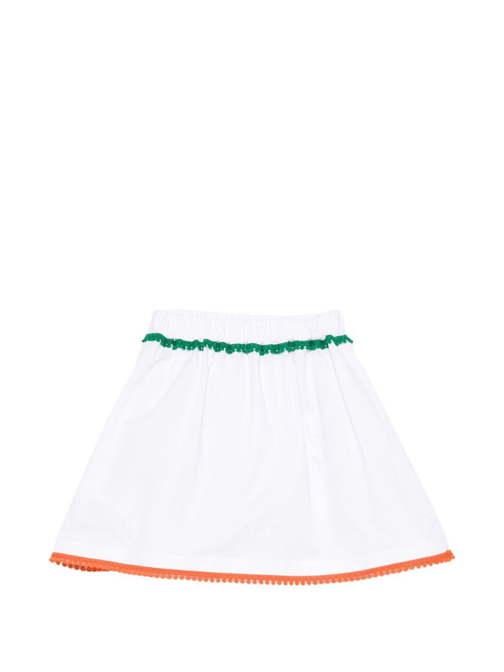 Gonna per bambina Stella Jean Kids bianca con decorazione ricamata SS26SJG624 0001 STELLA JEAN KIDS 