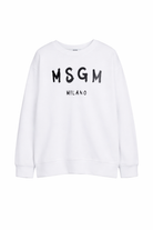 Felpa per bambino MSGM Kids bianca con stampa logo S6MSJUSW007 001 MSGM KIDS 