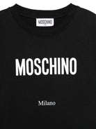 T-shirt per bambini Moschino Kids nera con logo sul davanti H6M05GLAA23 60100 MOSCHINO KIDS 