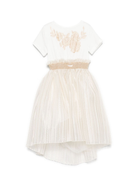 Abito per bambina Monnalisa bianco con dettagli ruches e lurex 71E954RM 5903 0170 MONNALISA 