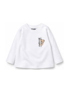 T-shirt per neonati Moschino Kids bianca con dettaglio Teddy Bear MNO014LAA58 10101 MOSCHINO KIDS 