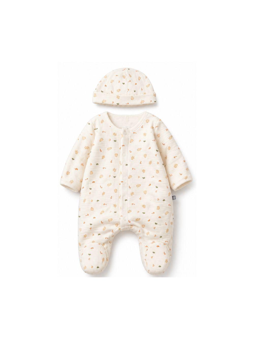 Set tutina e cappellino per neonati Petit Bateau Kids bianco con stampa grafica all-over A0GDR 00 PETIT BATEAU KIDS 