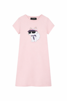 Abito per bambina Karl Lagerfeld Kids rosa con stampa grafica Z31155 46F KARL LAGERFELD KIDS 