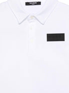 Polo per bambino Balmain Kids bianca con dettaglio sul petto BY8Q01 Z3658 100NE BALMAIN KIDS 