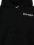 Felpa per bambino Palm Angels Kids nera con logo sul davanti PBBB011S26FLE001 110 PALM ANGELS KIDS 