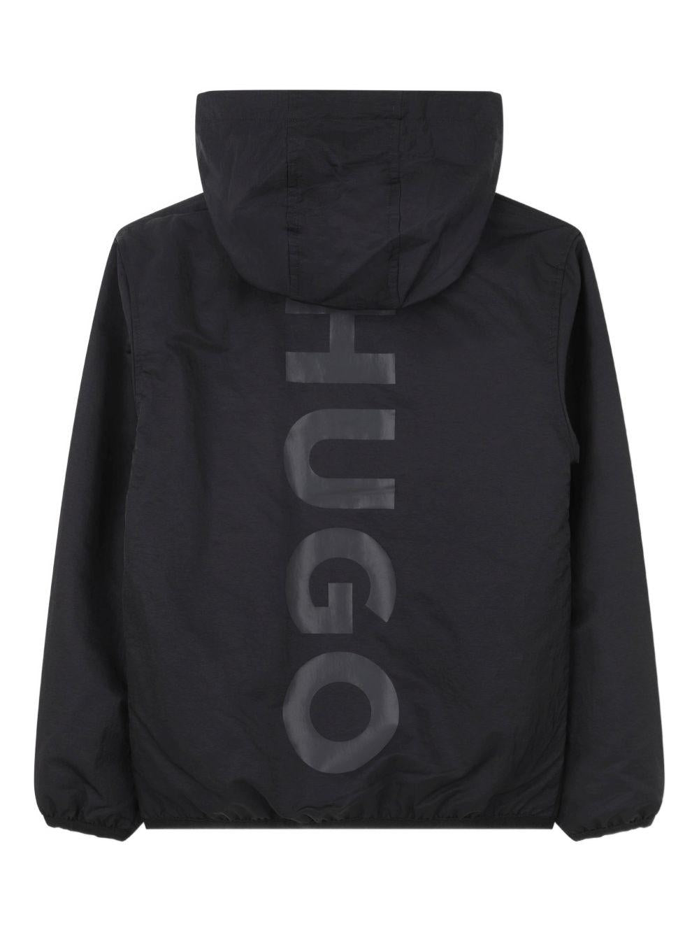 Giubbino per bambino Hugo Kids nero con stampa logo sul davanti G01013 09B Hugo KIDS 