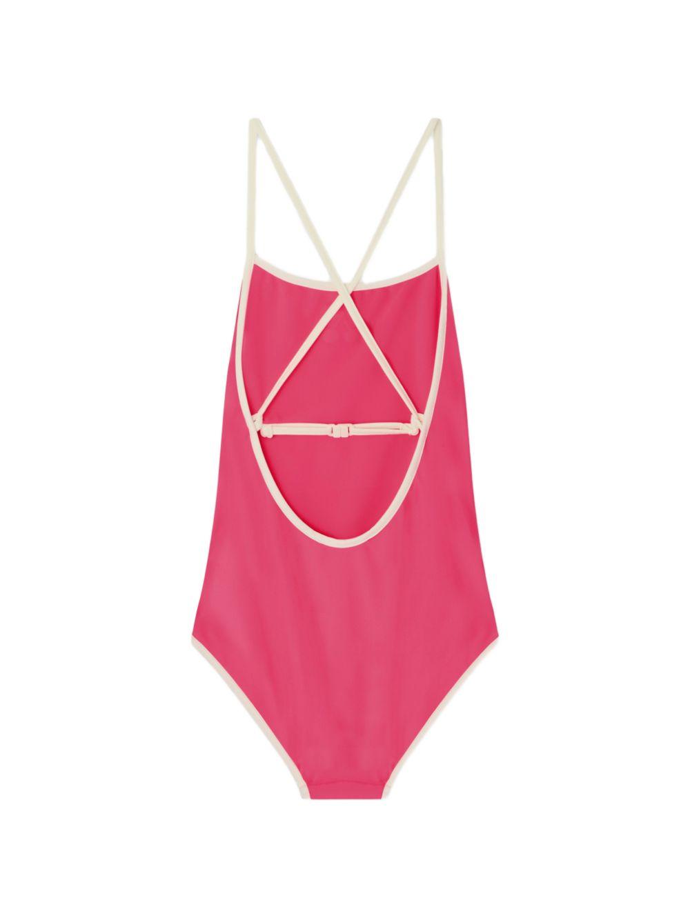 Costume da bagno per bambina Bonpoint rosa con logo sul davanti S06GSSW00006 026A BONPOINT KIDS 