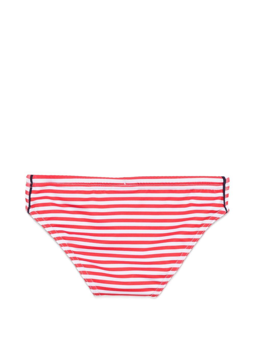 Slip da bagno per bambino MC2 Saint Barth Kids rosso con motivo a righe BIL0001 04133L MC2 ST. BARTH KIDS 