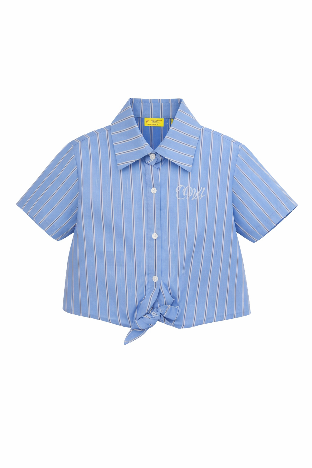 Camicia per bambina Off-White Kids azzurro con design a righe 44GGA018S26F001 430 OFF WHITE KIDS 