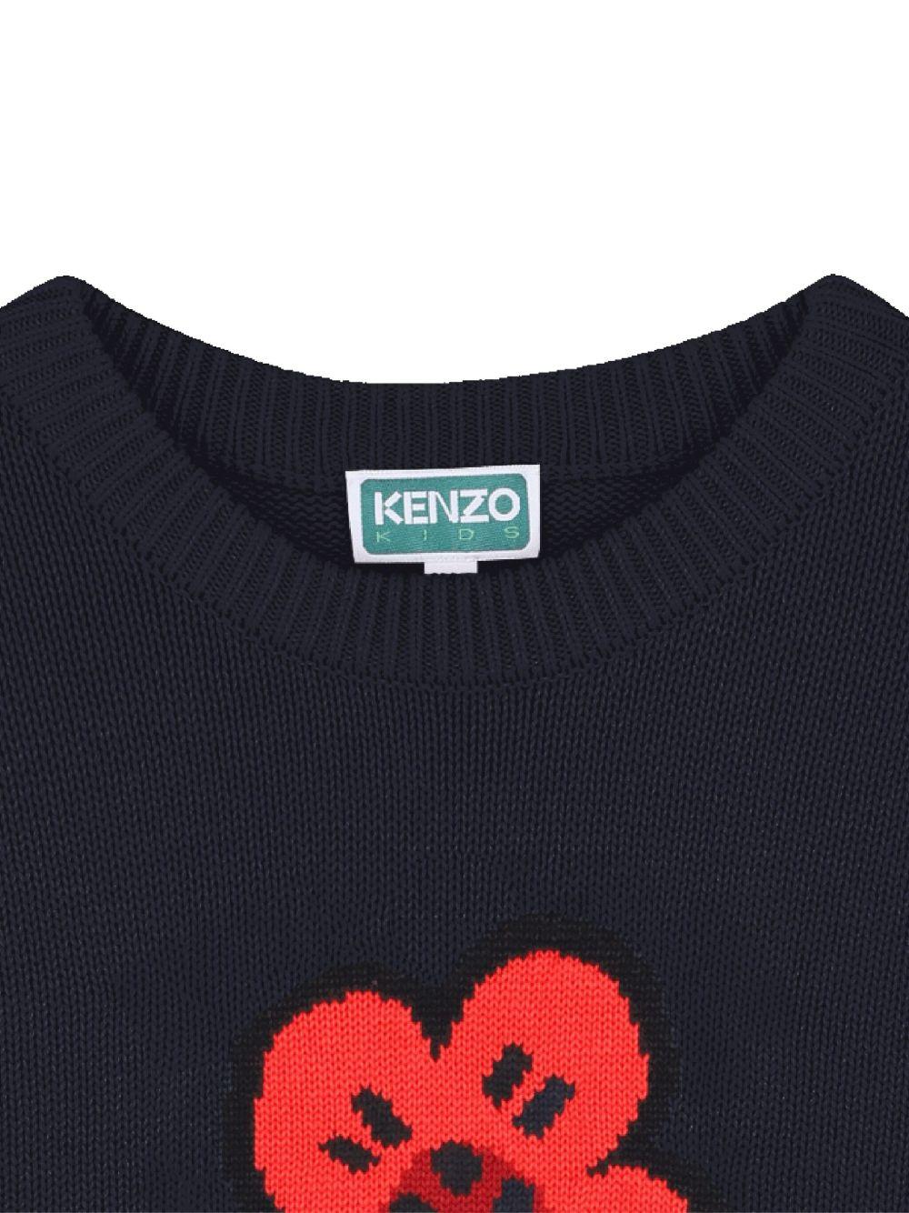 Maglione per bambina Kenzo Kids blu con Boke Flower jacquard K61334 845 KENZO KIDS 