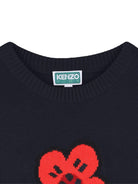 Maglione per bambina Kenzo Kids blu con Boke Flower jacquard K61334 845 KENZO KIDS 