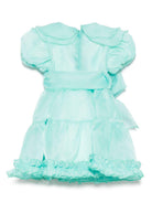 Abito per neonata A'lapage verde acquamarina con ruches AL22 TIFFANY A'LAPAGE 