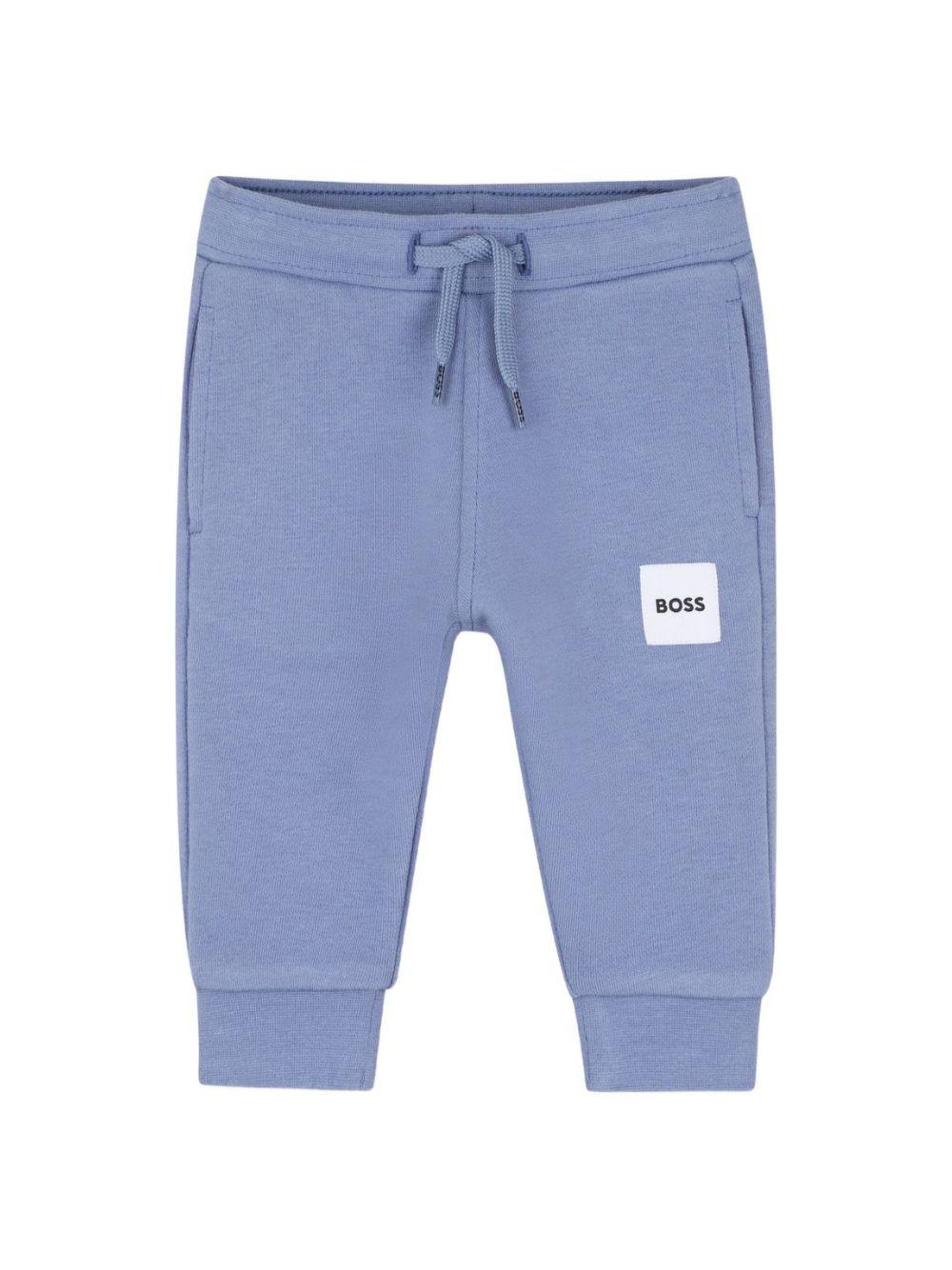 Pantaloni per neonato Boss Kids blu con couilisse e logo J52853 881 BOSS KIDS 