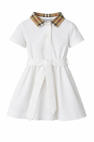 Abito per neonata Burberry Kids bianco a maniche corte 8105590 A1464 BURBERRY KIDS 