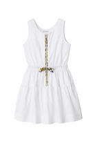 Abito per bambina Burberry Kids bianco con inserti con motivo Vintage Check 8117419 A1464 BURBERRY KIDS 
