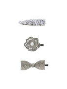 Fermagli per capelli per bambina Monnalisa Kids argentati con decorazioni in cristalli 17H007 8088 9975 MONNALISA KIDS 