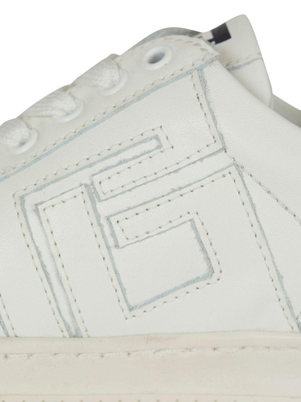 Sneaker monocolore per bambini Balmain Kids bianche con logo BX0Q16 Z1574 100 BALMAIN KIDS 