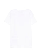 T-shirt per bambina Pucci Junior bianca con stampa logo sul davanti PY8B71 Z3672 100FU EMILIO PUCCI KIDS 