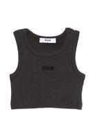 T-shirt per bambina MSGM Kids nera senza maniche S6MSJGTA030 102 MSGM KIDS 